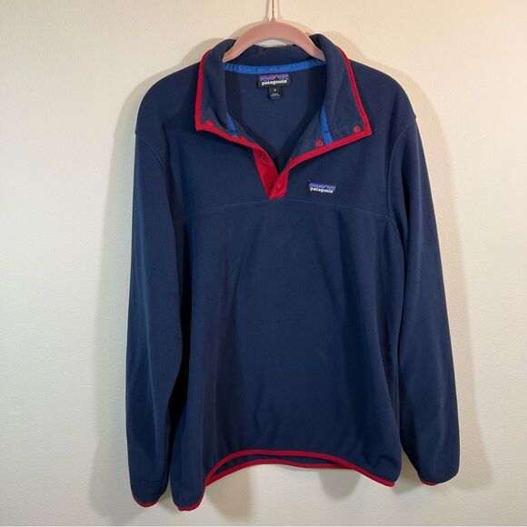 Patagonia Men’s Navy Blue Micro D Snap-T Pullover Fleece Medium - Picture 1 of 10
